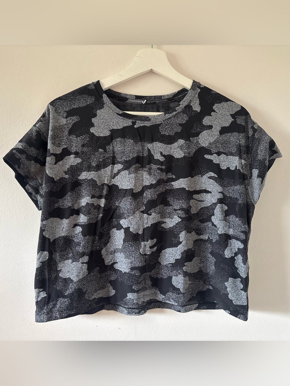 Lululemon Cates Short Sleeve Training Tee Heritage Speckle Camo Crop T Shirt